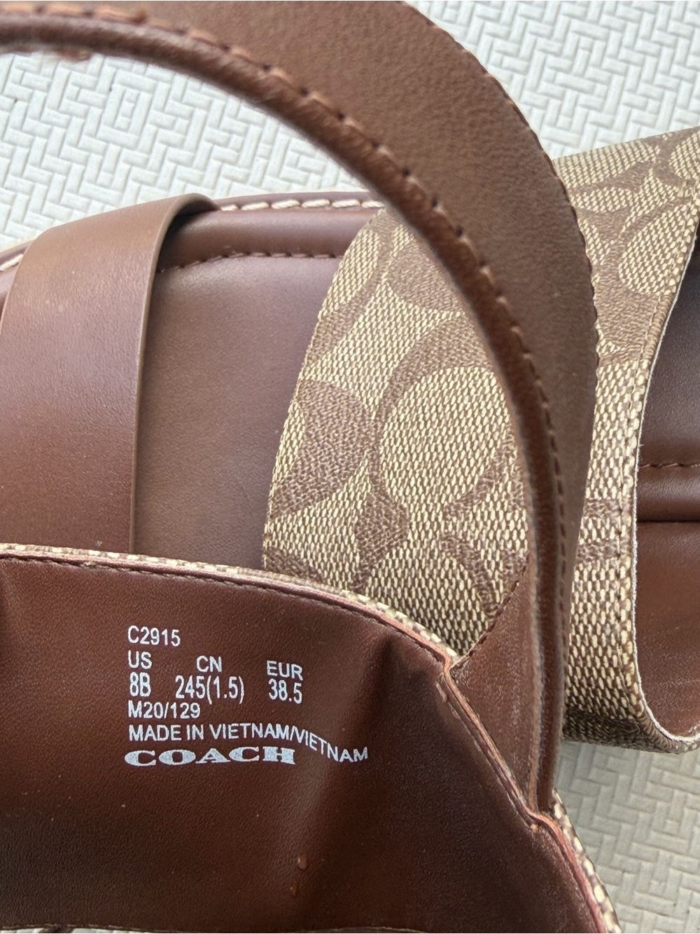 Coach Brown Signature Canvas Espadrille Platform Sandals - Picture 6 of 6